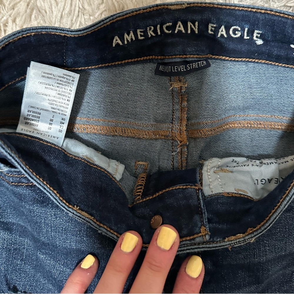 American Eagle super stretchy ripped jeans